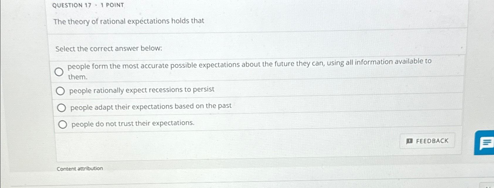 Solved QUESTION 17 - 1 ﻿POINTThe theory of rational | Chegg.com