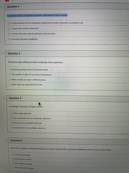 Solved Question 1 To enhance their competitive position, | Chegg.com