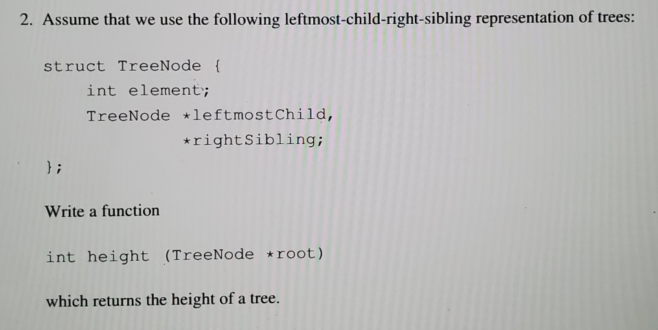 Solved 2. Assume that we use the following | Chegg.com