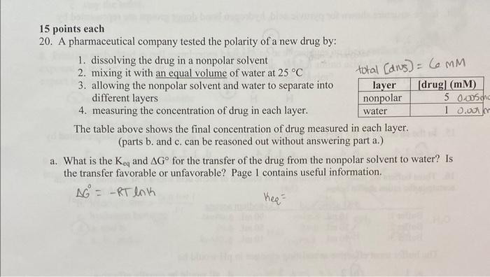 Solved 15 points each 20. A pharmaceutical company tested | Chegg.com