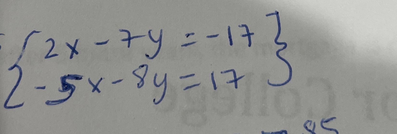 17 - 8y = 4y - 7