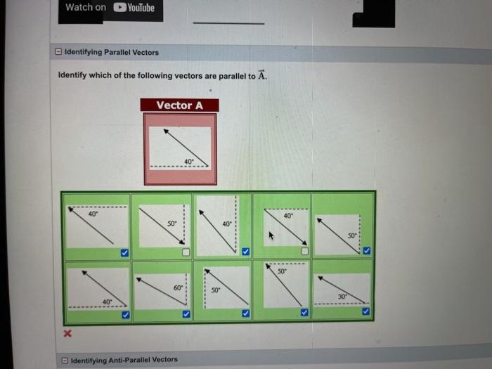 Solved Identify which of the following vectors are parallel | Chegg.com