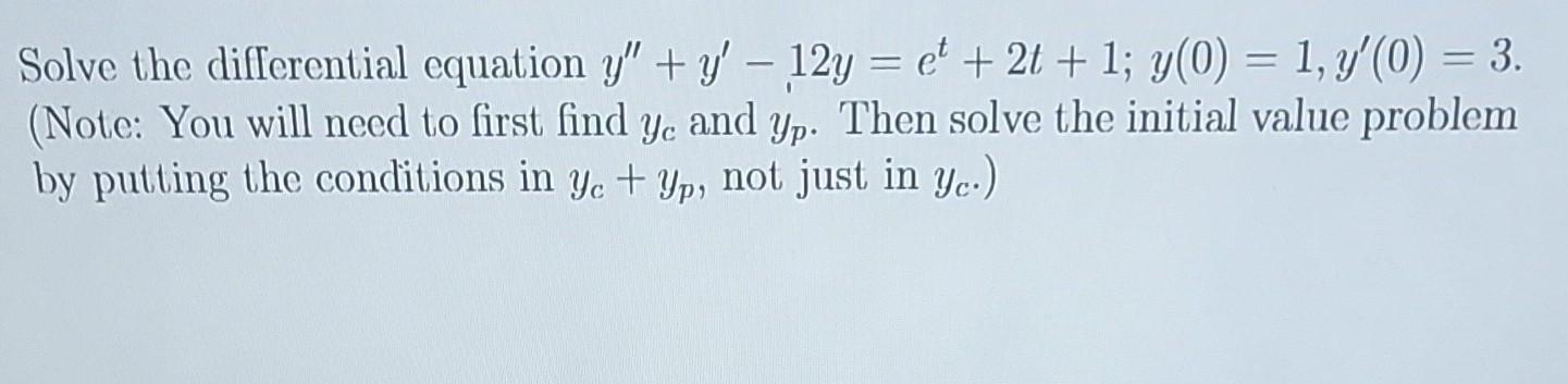 Solved Solve the differential equation | Chegg.com