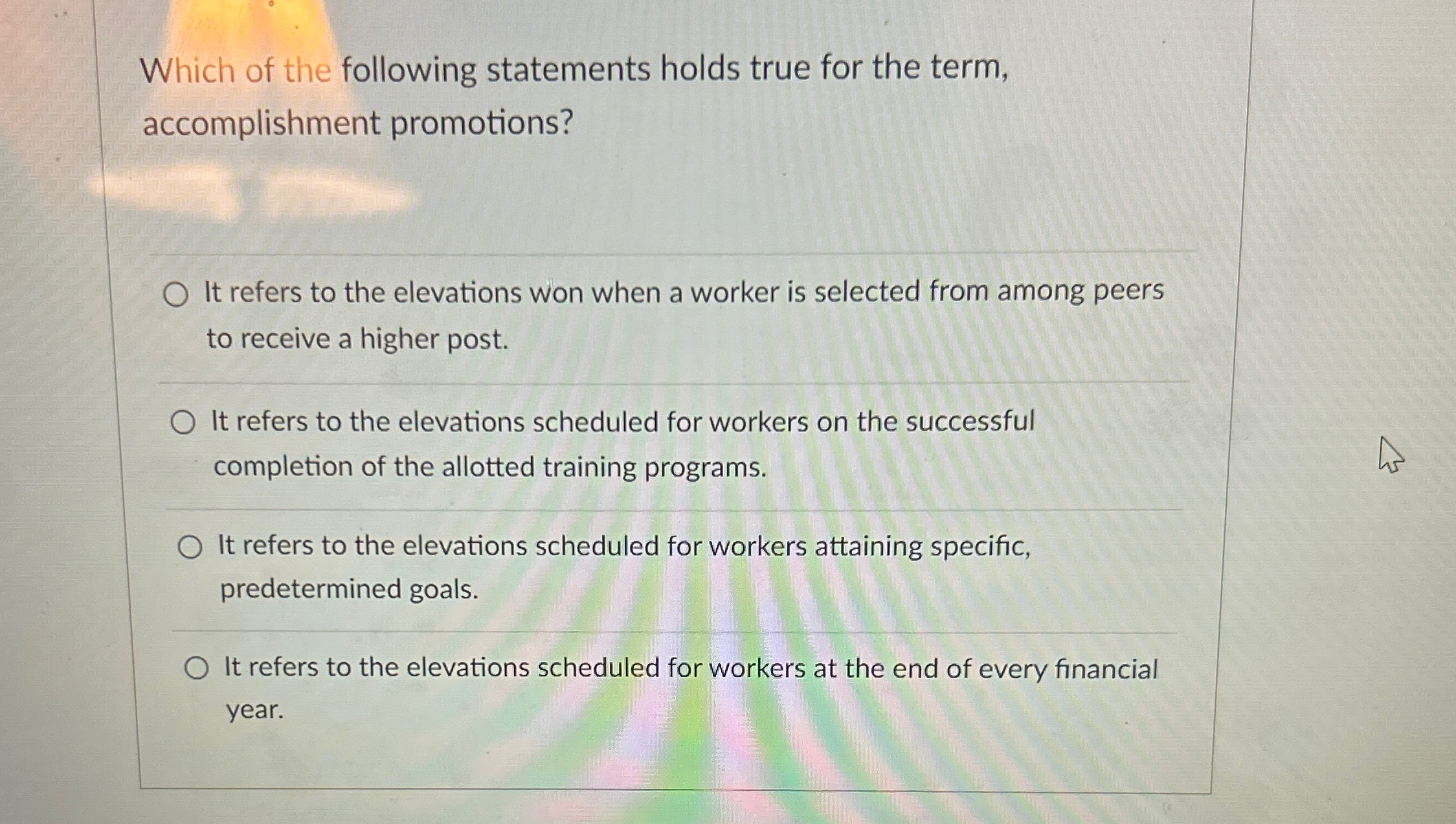 Solved Which of the following statements holds true for the | Chegg.com