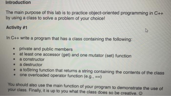 Solved Introduction The main purpose of this lab is to | Chegg.com