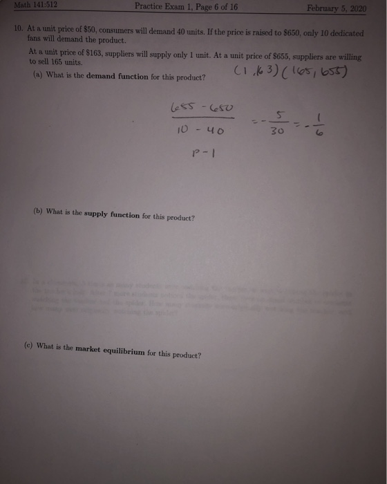 Solved: Math 141:512 Practice Exam 1, Page 6 Of 16 Februar... | Chegg.com