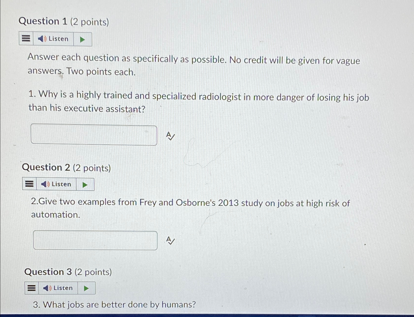 Solved Question 1 (2 ﻿points)Answer each question as | Chegg.com