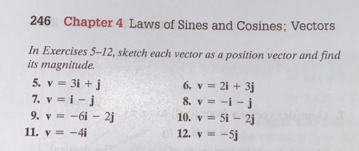 Solved 246 Chapter 4 Laws Of Sines And Cosines; Vectors In | Chegg.com