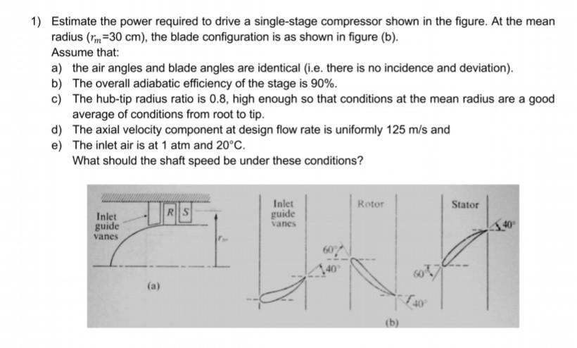 Solved 1) Estimate the power required to drive a | Chegg.com