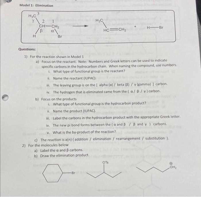 Solved 1) For the reaction shown in Model 1 a) Focus on the | Chegg.com