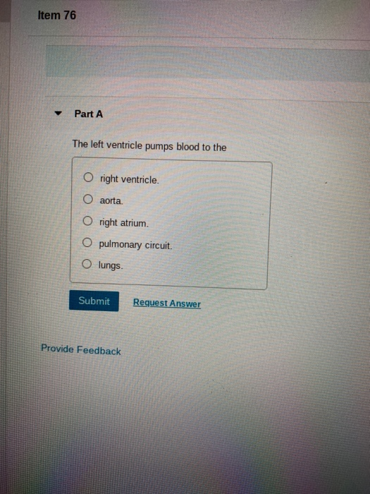 Solved Item 71 Part A The function of red blood cells is to | Chegg.com