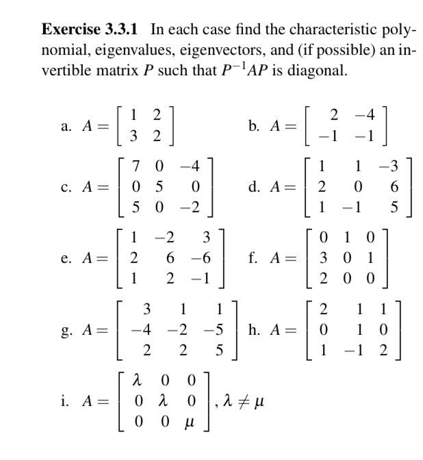Solved Exercise 3.3.1 In each case find the characteristic | Chegg.com