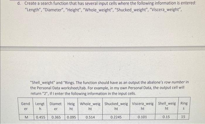 Solved d. Create a search function that has several input | Chegg.com