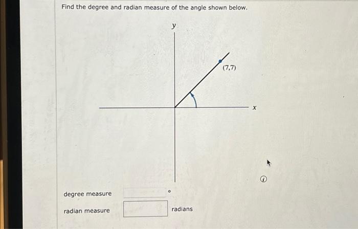 the radian measure of an angle of 75 degree is