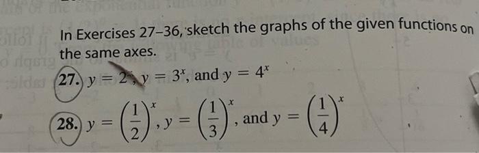 Solved In Exercises 27-36, sketch the graphs of the given | Chegg.com