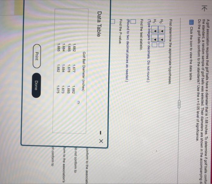 Solved A golf association requires that golf balls have a