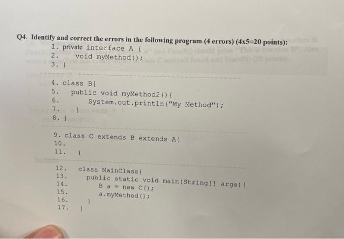 Solved Identify and correct the errors in the following | Chegg.com