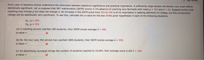 Solved Every user of statistics should understand the | Chegg.com