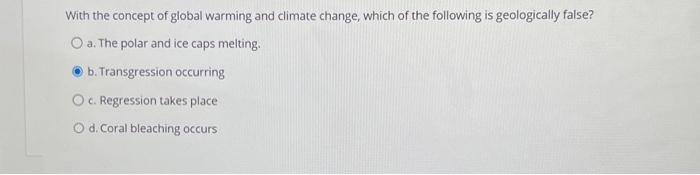 Solved With the concept of global warming and climate | Chegg.com
