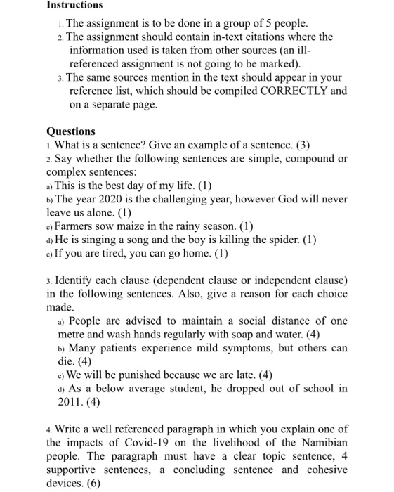 Solved Instructions 1. The assignment is to be done in a | Chegg.com