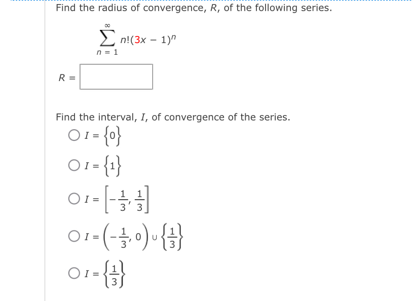 Solved Find The Radius Of Convergence, R, ﻿of The Following 