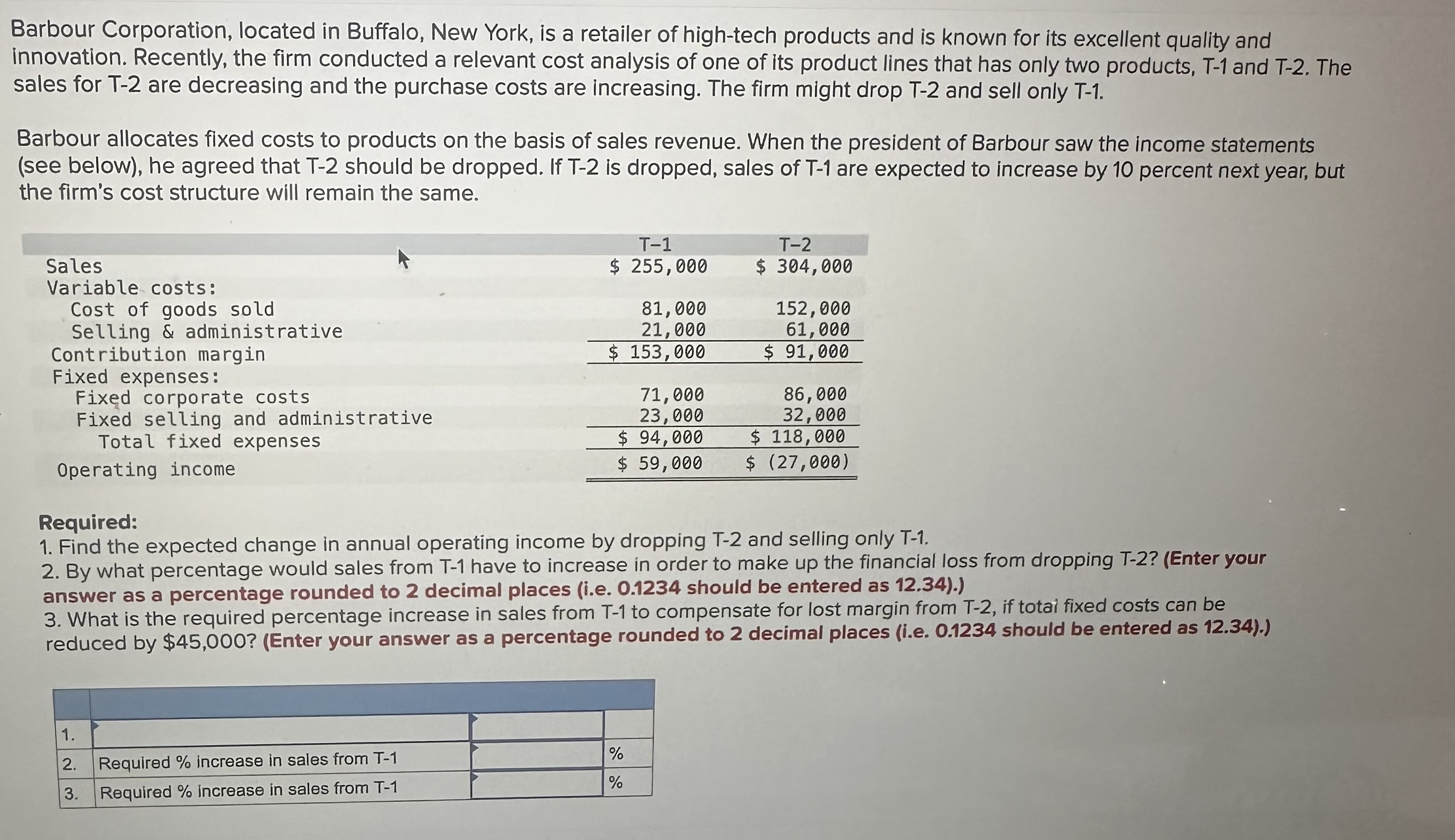 Solved Barbour Corporation, located in Buffalo, New York, is | Chegg.com