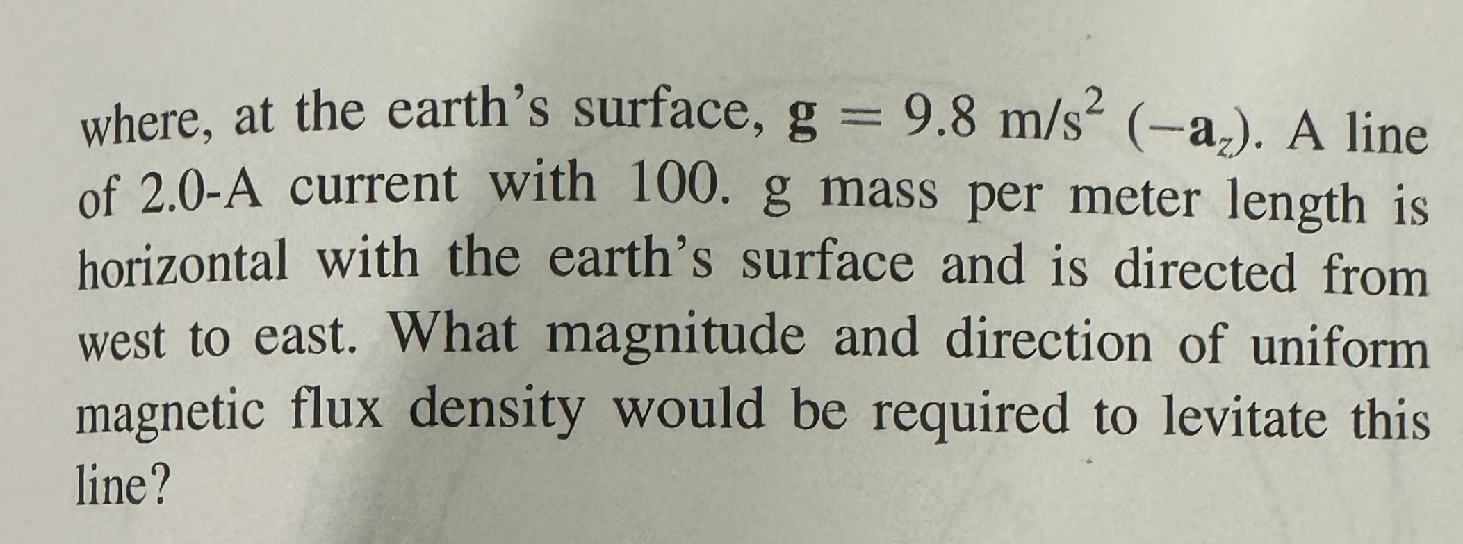 Solved where, at the earth's surface, g=9.8ms2(-a2). ﻿A line | Chegg.com