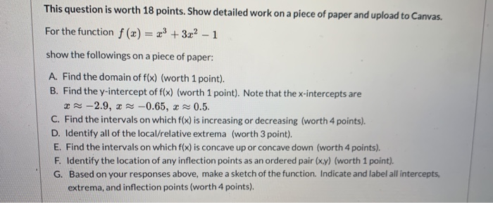 Solved This question is worth 18 points. Show detailed work | Chegg.com