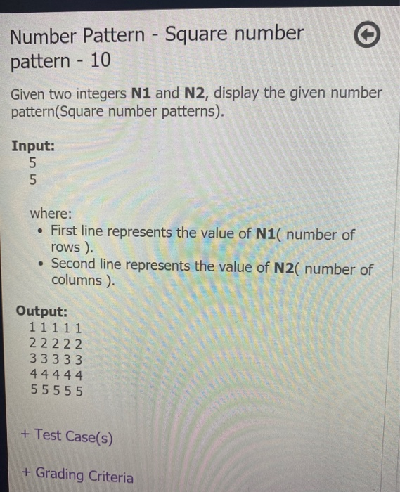 Solved Number Pattern - Square number pattern - 10 Given two | Chegg.com