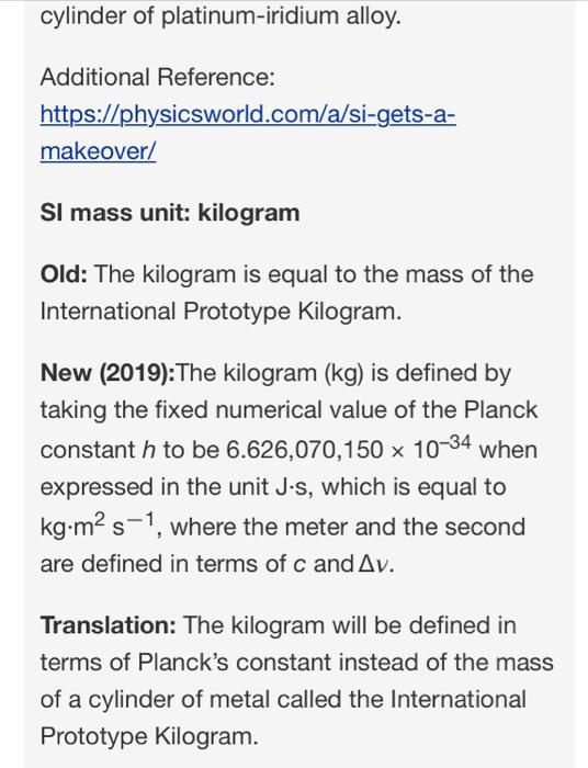 Solved The U.S. national kilogram, created in 1879. (Image | Chegg.com