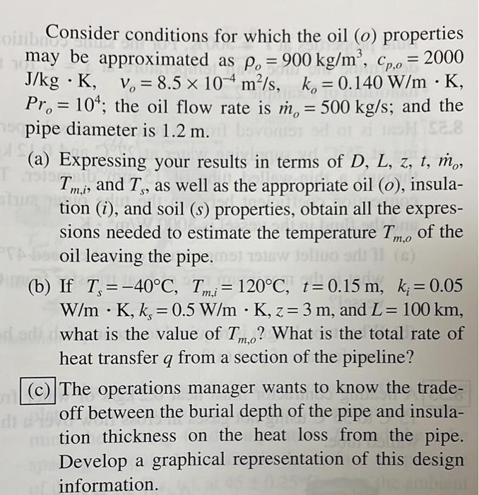 Solved 3.48 The problem of heat losses from a fluid moving | Chegg.com