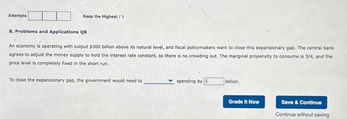 Solved 8. Problems And Applications Q8 An Economy Is | Chegg.com