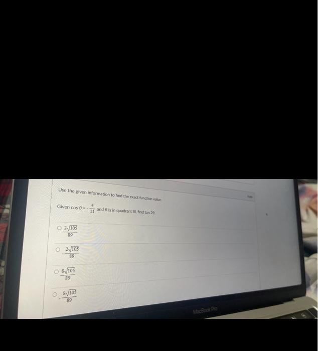 Solved Use the given information to find the exact function | Chegg.com