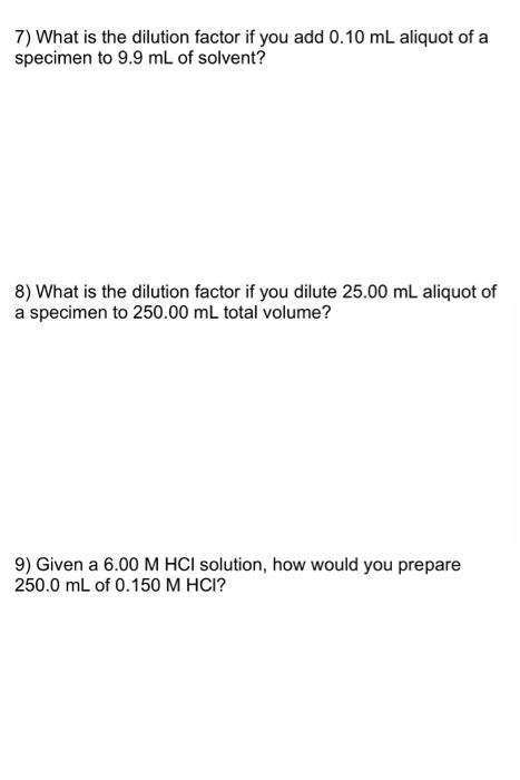 Solved 6) Calculate the molarity of an HCl solution if 25.00 | Chegg.com