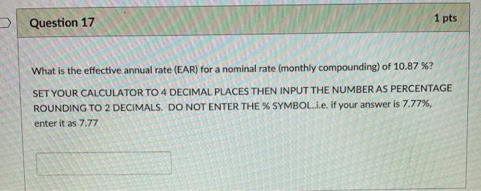 Solved D Question 9 1 pts What is the present value of a | Chegg.com