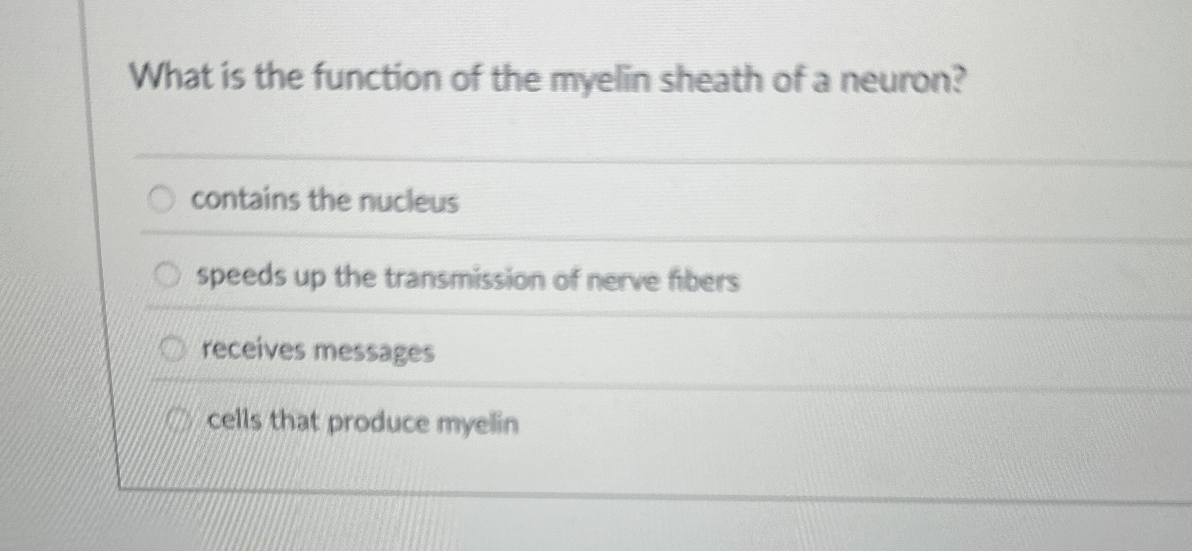 Solved What is the function of the myelin sheath of a | Chegg.com