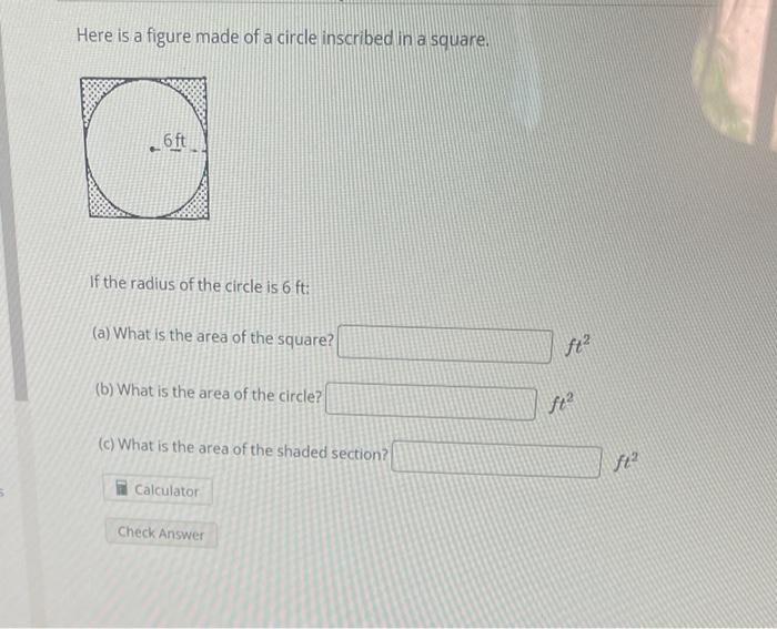 Solved Here is a figure made of a circle inscribed in a | Chegg.com