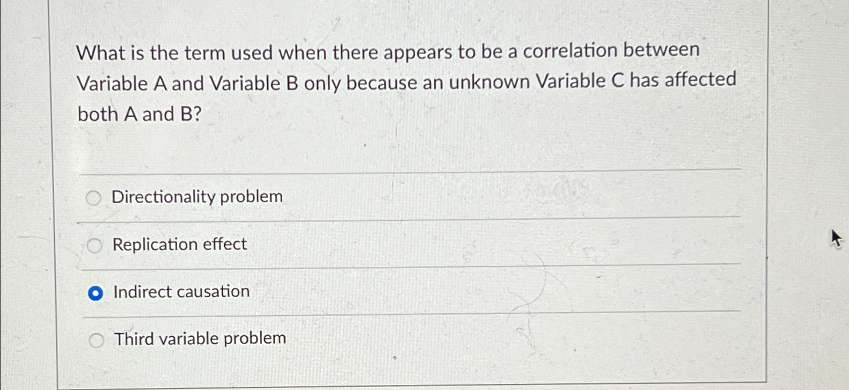 Solved What Is The Term Used When There Appears To Be A | Chegg.com