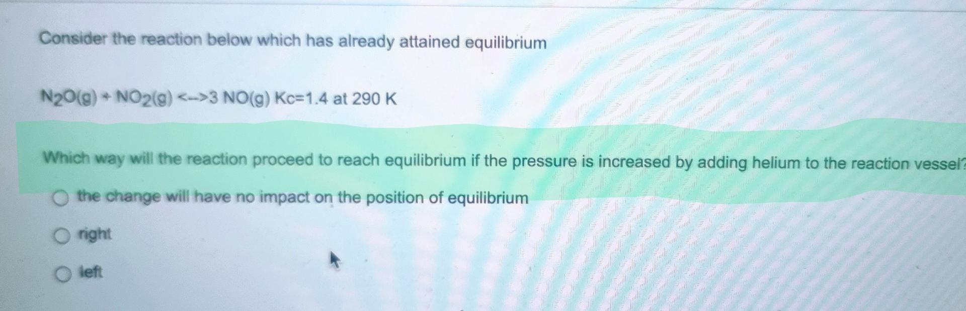 Solved Consider the reaction below which has already | Chegg.com
