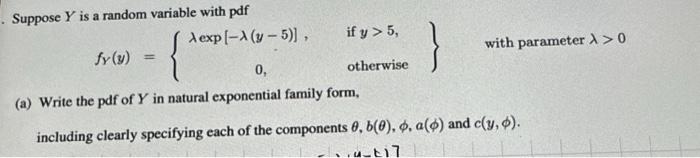 Solved Suppose Y is a random variable with pdf | Chegg.com