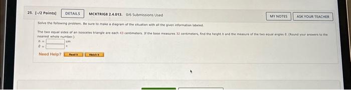 Solved Solve the following problem. Be sure to make e capran | Chegg.com