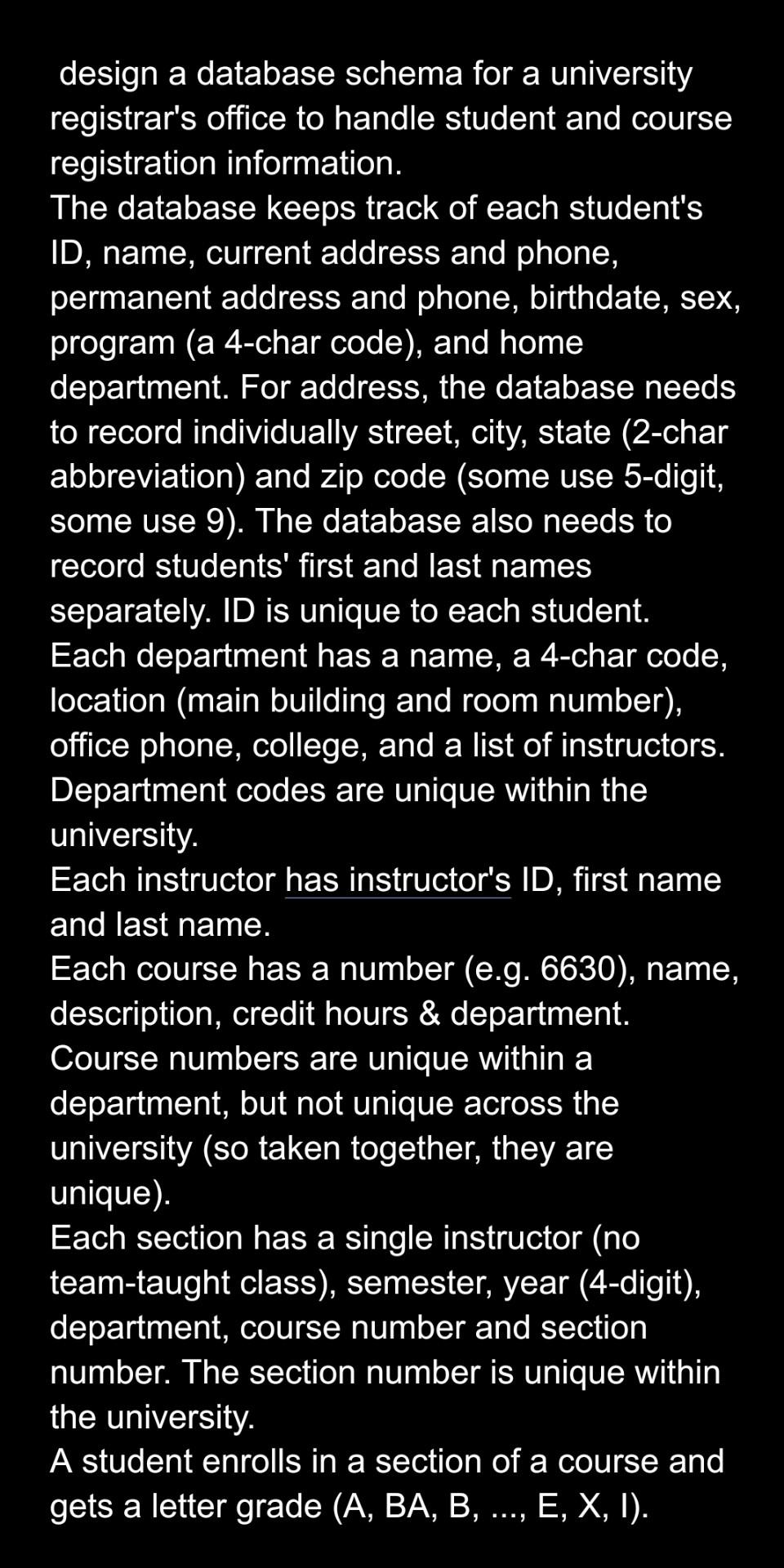 Solved 3 design a database schema for a university | Chegg.com