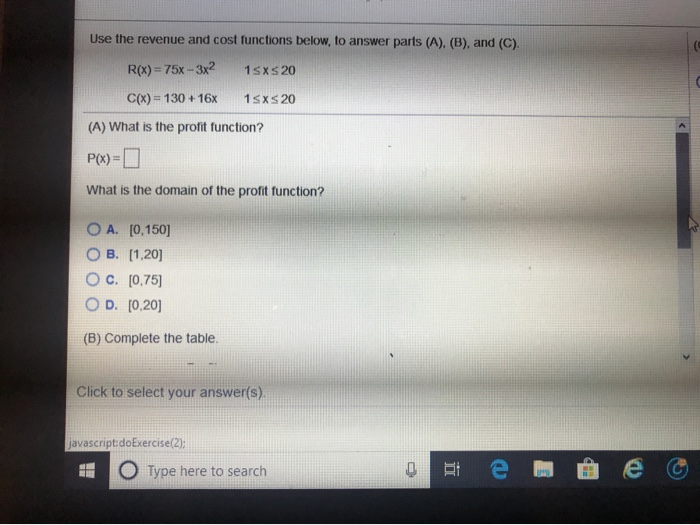 Use The Revenue And Cost Functions Below To Answer Chegg Com
