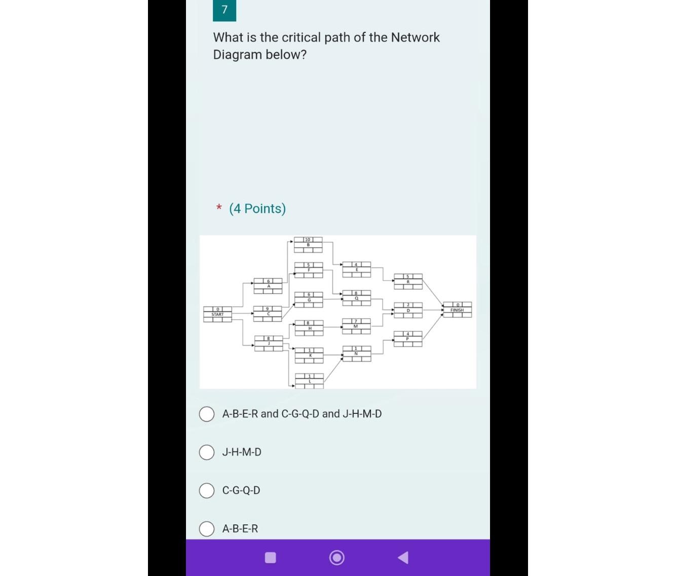 Solved 7What is the critical path of the Network Diagram | Chegg.com