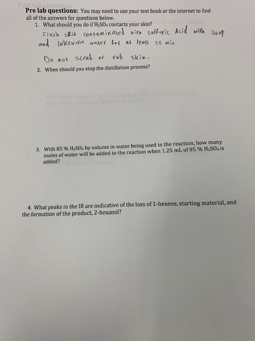 Solved Pre lab questions: You may need to use your text book | Chegg.com
