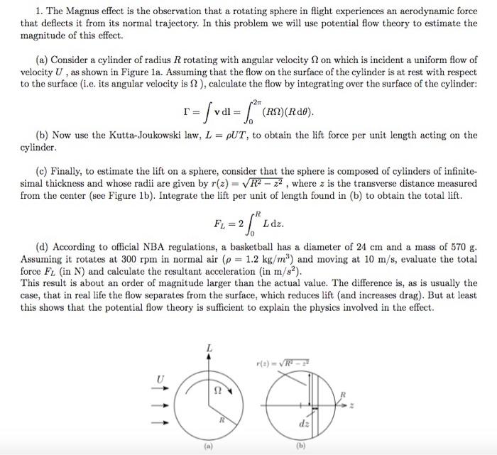 1. The Magnus effect is the observation that a rotating sphere in flight experiences an aerodynamic force that deflects it fr