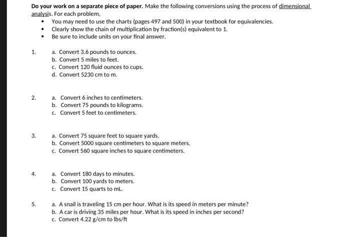 Solved Do Your Work On A Separate Piece Of Paper Make The Chegg Com