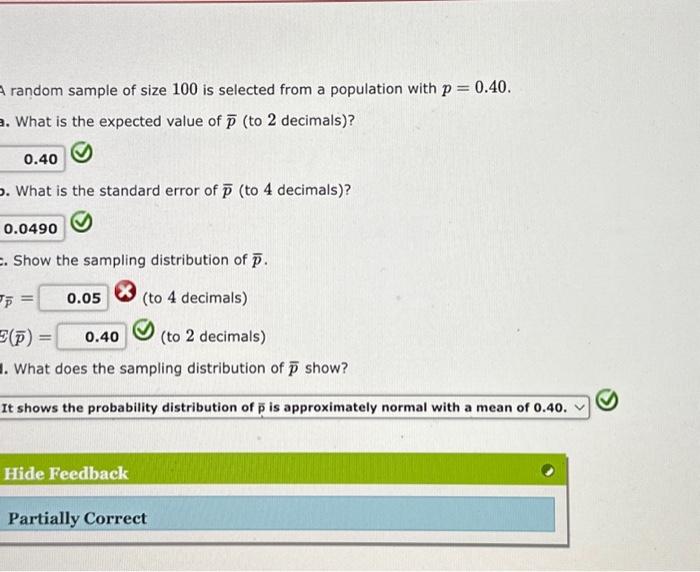 Solved A random sample of size 100 is selected from a | Chegg.com