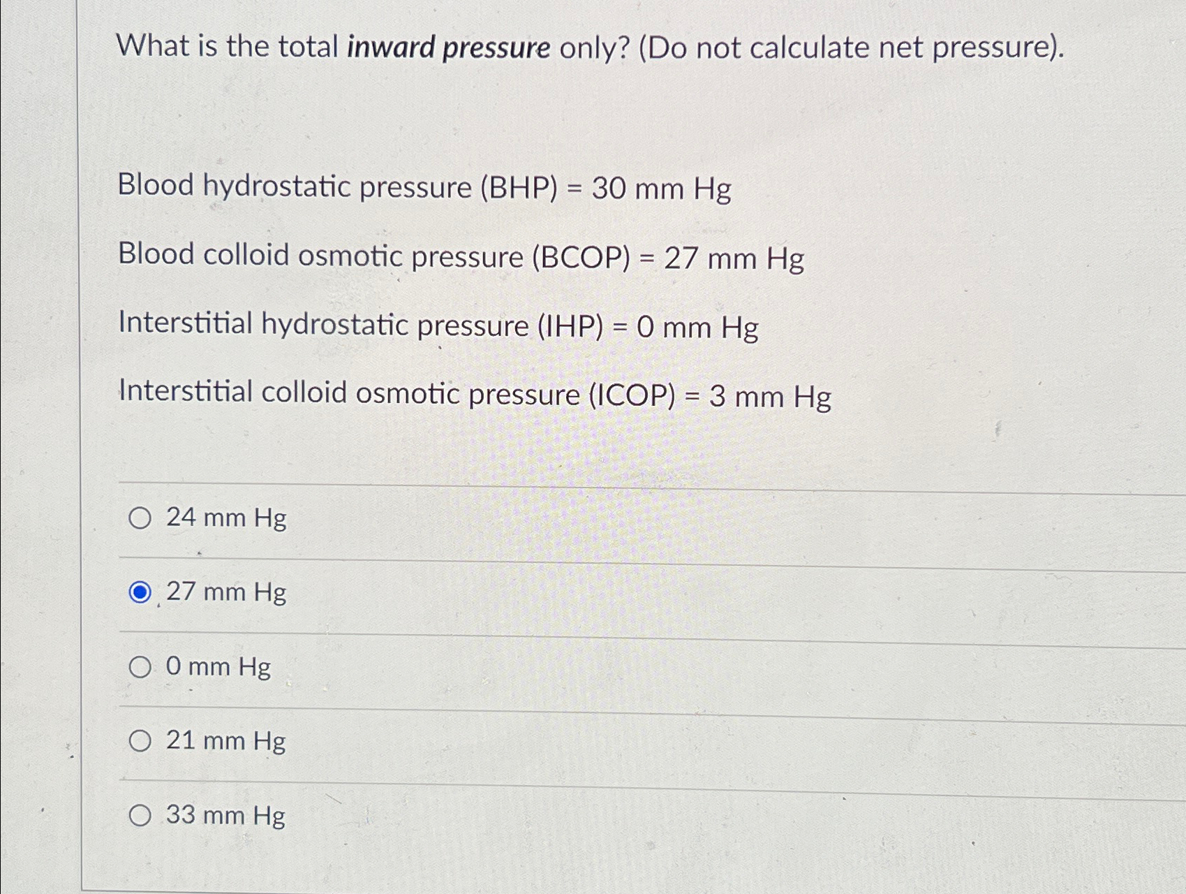 Solved What is the total inward pressure only? (Do not | Chegg.com