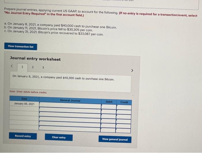 Solved Prepare journal entries, applying current US GAAP, to | Chegg.com